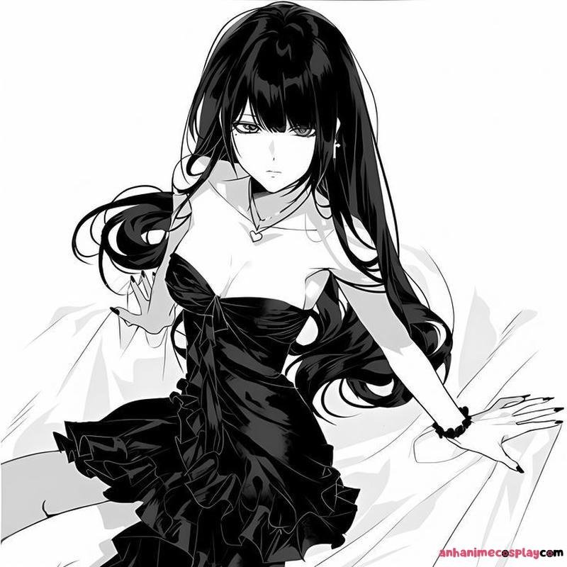 ảnh anime nữ trắng đen full hd